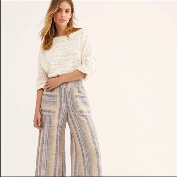 Free People Sand Castle Pointelle Cropped Boxy Knit Sweater - Picture 4 of 17